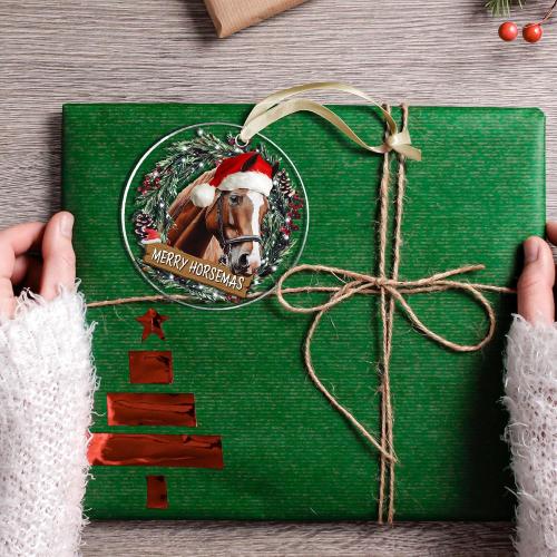 SUCHAGIFT Horse Ornaments for Christmas Tree - Horse Ornament 2025 - Horses Gifts for Women, Lovers - Horses Equestrian Horseback Riding Christmas Ornaments - Acrylic Ornament