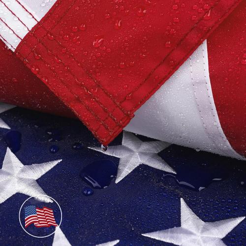 American Flag  for Outside, Heavy Duty US Flag for High Wind Outdoor | Heavy Duty Nylon, Fade Resistant and Waterproof USA Flag with Embroidered Stars, Sewn Stripes, Brass Grommets