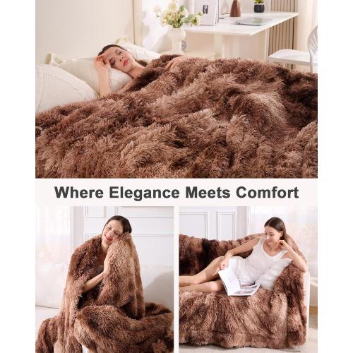 Super Soft Fluffy Fuzzy Faux Fur Sherpa Fleece Blanket Twin Size, Plush Thick Warm Blanket for Bed Couch, College Dorm Essentials Gifts for Girls Boys, Room Decor for Winter, 60 x 80