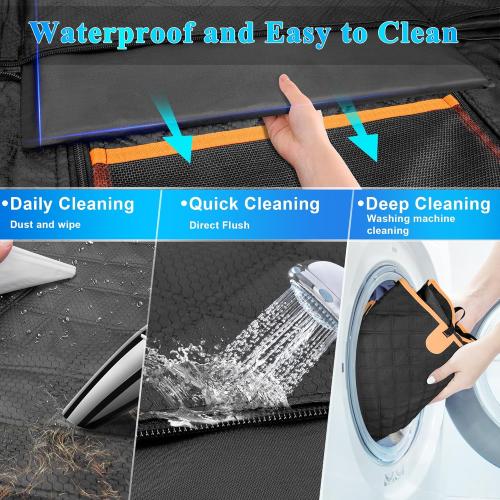 Dog Car Seat Cover for Back Seat, Hard Bottom Car Seat Cover for Dogs with Door Protectors for Traveling and Camping with Pets, Waterproof and Scratch-Resistant, Suitable for Cars