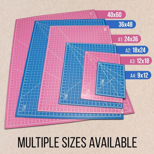 U.S. Art Supply 36 x 48 Self-Healing Cutting Mat 5-Ply - Double-Sided Pink/Blue Craft Mat, Non-Slip Cutting Mats for Crafts, Sewing, Quilting, Scrapbooking