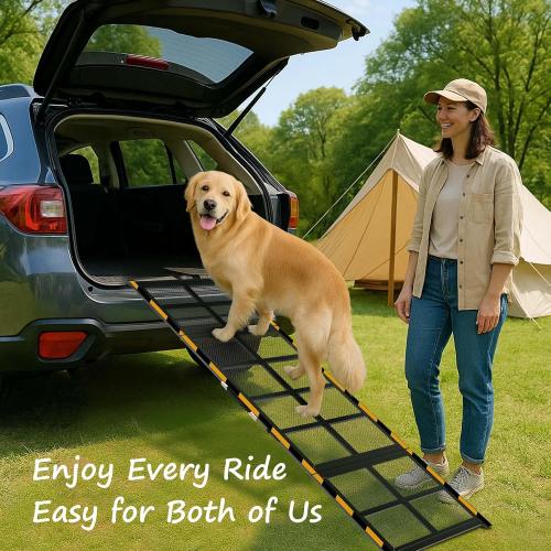 Dog Ramp for Car, Extra Wide 20”x75” Long, Folding Outdoor Pet Ramp for Large Dogs Non-Slip Dog Car Ramp for Truck, SUV, RV