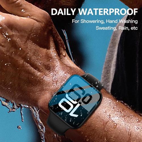 Misxi [2 Pack] Waterproof Hard Case with Tempered Glass Compatible with Apple Watch Series 11 (2025) Series 10 46mm, Ultra-Thin Anti-Fall Protective Cover for iWatch Screen Protector, Matte Black