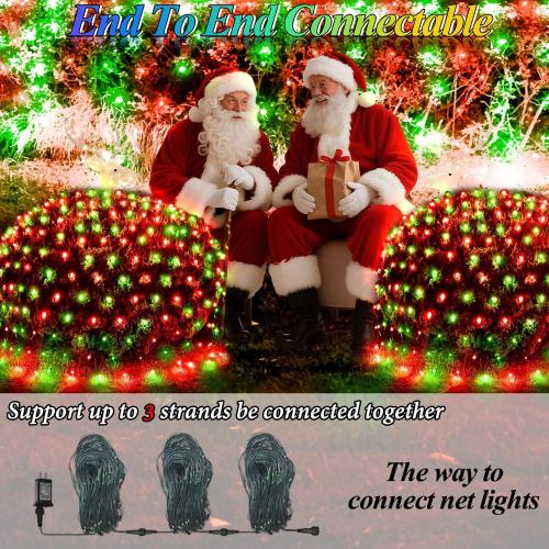 OYCBUZO 204 LED Net Lights, 9.8ft x 6.6ft 35 Colors Changing Christmas Mesh String Lights, Connectable Fairy Light Waterproof Outdoor Easter Decorations for Tree Bushes Holiday Party Garden