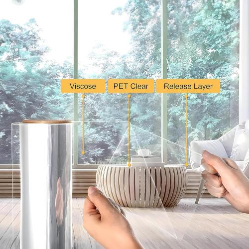 4 Mil Clear Security and Safety Window Film Shatterproof Film for Glass Windows Anti Shatter Tempered Glass Cover Clings Film for Home and Office