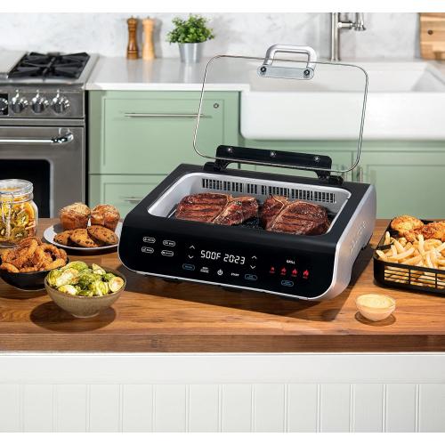 Gourmia Smokeless Indoor Grill & Air Fryer raclette grill with Smoke Extracting Technology Extra-Large Nonstick Cooking electric grill indoor Korean BBQ Style 6 Quart FoodStation™