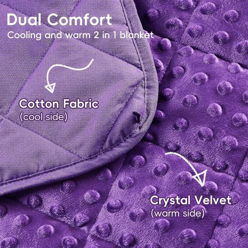 yescool Purple Weighted Blanket 5 Pounds, Blanket Gifts for Girls, Small Weighted Throw Blankets Washable Heavy Blankets, Winter Weighted Comforter for 40-70lbs, 36 * 48in