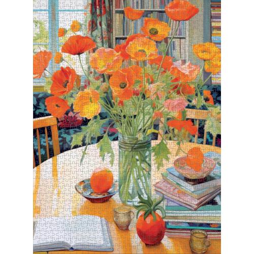 Cross & Glory - Jigsaw Puzzles 1000 Pieces for Adults | Poppies Panorama: Orange Elegance | 1000 Piece Puzzle for Adults | Art Flower Puzzle | Beautiful Design | Vibrant Pieces | Satin Finish
