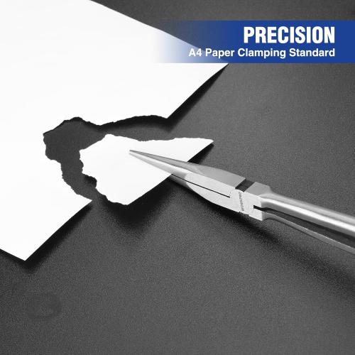 WORKPRO Premium 11” Extra Long Needle Nose Pliers, Paper Clamp Precision, Heavy-Duty CRV Steel, Soft Grip