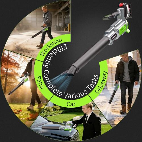 Cordless Leaf Blower, with 21V 10Ah Battery, Ultra-Light & Portable, 5-Speed Adjustable, 650CFM & 335 MPH Power for Lawn, Yard, Patio, Leaves Dust and Snow Removal