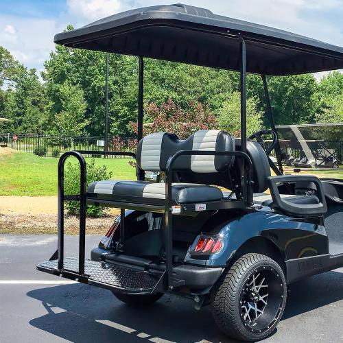 10L0L Universal Golf Cart Rear Seat Safety Grab Bar Hand Rail, Heavy Duty Metal Rear Safety Handle for EZGO TXT, RXV, Club Car, Black Powder Coated