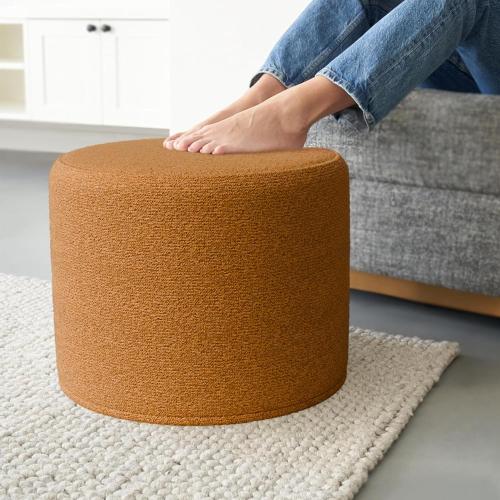 Beautiful Boucle Pouf Ottoman and Foot Rest - Elevate Your Living Room Decor with Lightweight Comfort and Charm - A Round Modern Foam Filled Foot Stool Perfect to Rest Your Feet