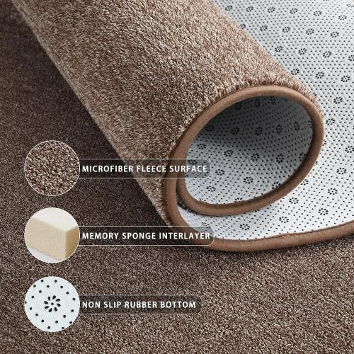 Tepook Soft Rugs for Living Room Bedroom, 7x10 Brown Modern Washable Non-Slip Area Rug, Indoor Memory Foam Carpets for Boys Girls Room Home Decor