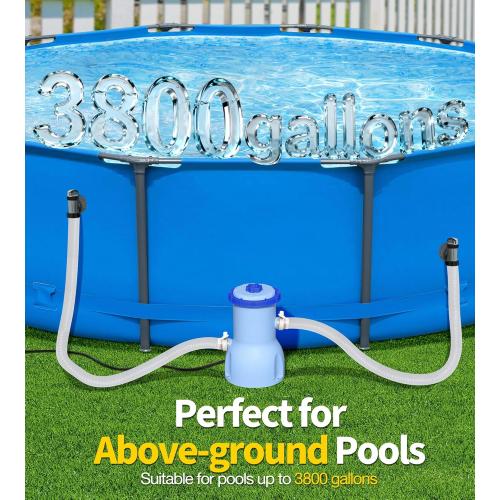 LuxBlue 530 GPH Small Pool Filter Pump for Above Ground Pools | ETL Certified Cartridge Filter Pump, Pro Water Circulation System- Quickly Remove Debris, Enhance Crystal-clear Pool Water