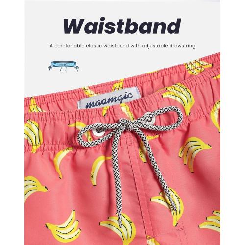 Size XXL maamgic Mens Swim Trunks Quick Dry Swim Shorts with Mesh Lining Funny Swimwear Bathing Suits 7inch