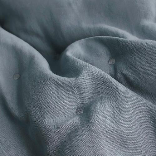 WDCOZY Dusty Blue Cloud King Size Quilt Set, Tan Lightweight Farmhouse Bedspread, Rustic Country Coverlet, Taupe Camel Soft Bedding, Thin Comforter for All Season - 3 Pieces, 104x90 inches