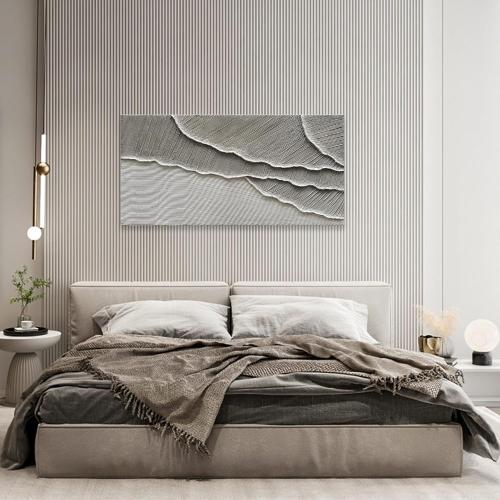 NANKAI Art Hand Painted Wave Landscape Oil Painting Modern Abstract White Art Painting 24x48 inch Abstract Wall Art Deco