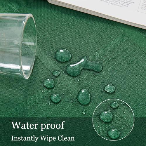 Rectangle Plaid Jacquard Tablecloth, Waterproof Washable Checkered Table Cloth, Solid Fabric Table Cover for Indoor or Outdoor use. (Hunter Green, 60 x 84 Inch (6-8 Seats))