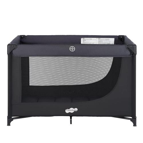 Pamo Babe Portable Crib Baby Playpen with Mattress and Carry Bag Black