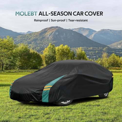 Size 186-193 Car Cover Waterproof All Weather for Automobiles, Outdoor Full Exterior Covers for Sedans (Length: 186-193) Rain Winter Sun Protection. Universal Fit for Toyota Camry, Honda Accord, etc.