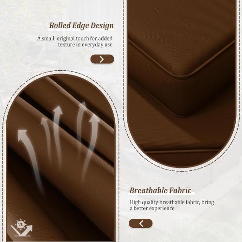 9Pcs Outdoor Chair Cushions Covers Waterproof Anti-Fading for 5 Pack Patio Set Cushion Slipcovers, Outdoor Furniture Cover Replacement, Covers Only, Chocolate