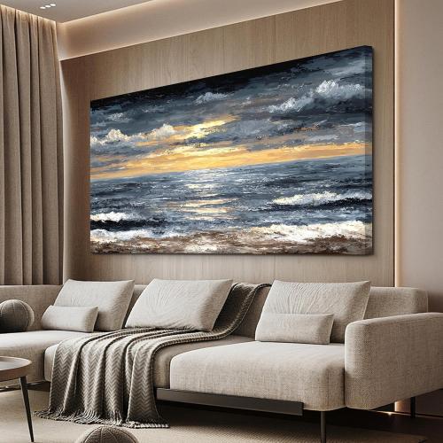Canvas Oversized Wall Art Decor Modern Wall Art Pictures for Living Room Abstract Coastal Wall Art Prints Large Landscape Wall Art Decorations Abstract Canvas Art Wall Decor Home Office Decor 29X58 ‼️unused‼️