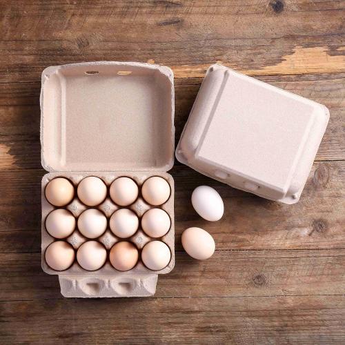 50 PCS Vintage Egg Cartons, Natural Paper Pulp Square Dozen Egg Cartons