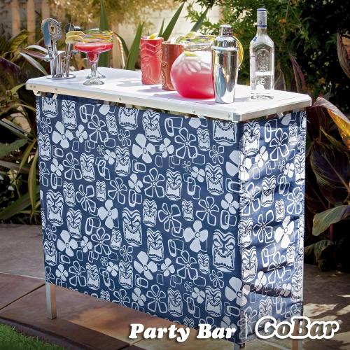 GoBar Portable Bar Table for Events - Black, or LED - Pop Up Mobile Bartending Station with Travel Carrying Case
