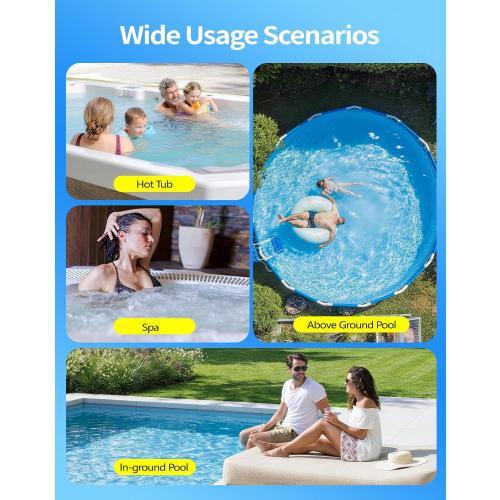 KimPump Cordless Pool Vacuum Cleaner with 4 Filter Bags, Suitable for Ultra-fine Impurity Filtration, 20.5 GPM Handheld Pool Vacuum for Above Ground & Inground Pools, Spa Vacuum for Hot Tub-Lightblue