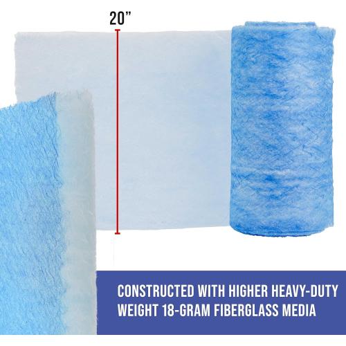 Master Elite Premium Paint Spray Booth Exhaust Filter Roll, 20.5 x 100' - 18 Gram Heavy-Duty Fiberglass Paint Arrestor - Captures Traps Overspray Paint Particles in Auto Car Autobody Refinish Booths