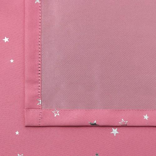 BGment Pink Blackout Curtains for Girls Bedroom, Sparkling Star Curtains Thermal Insulated Grommet Window Drapes for Dreamy Cute Princess Style Room Decor, Set of 2 Panels, 42 x 63 Inch