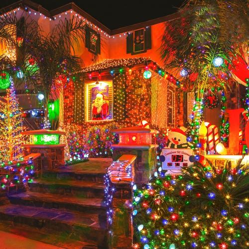 KNONEW 600ft 1500 LED String Lights Outdoor Christmas Lights 8 Modes & Timer Fairy Light Plug in Waterproof LED String Lights for Xmas Yard Tree Wedding Party Holiday Decorations (Multicolor)