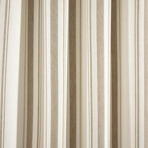 Lush Decor Farmhouse Stripe Yarn Dyed Eco-Friendly Recycled Cotton Window Curtain Panel Pair, 42 W x 95 L, Neutral - Classic Modern Rustic Charm - Eco Friendly Cotton Fabric