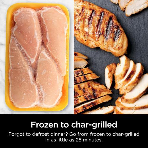 Black 12 Ninja IG651 Foodi Smart XL Pro 7-in-1 Indoor Grill/Griddle Combo, use Opened or Closed, Air Fry, Dehydrate & More, Pro Power Grate, Flat Top, Crisper, Smart Thermometer