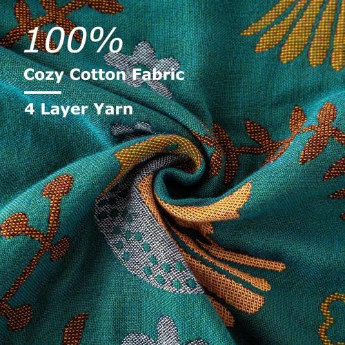 Boho Throw Blanket for Bed 100% Cotton Soft Quilt Lightweight Blanket Bird Floral Embroidery Farmhouse Room Decor Twin Bed Blankets,60×80 All Season Breathable Throw for Sofa&Couch Chair