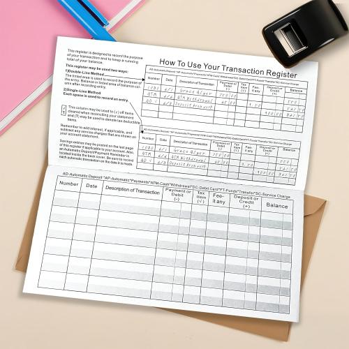 6×3 Thick Paper Check Registers for Personal Checkbook - Blank Ledger Transaction Registers for Personal or Business Bank, Saving Account, Deposit & Credit Card (12)