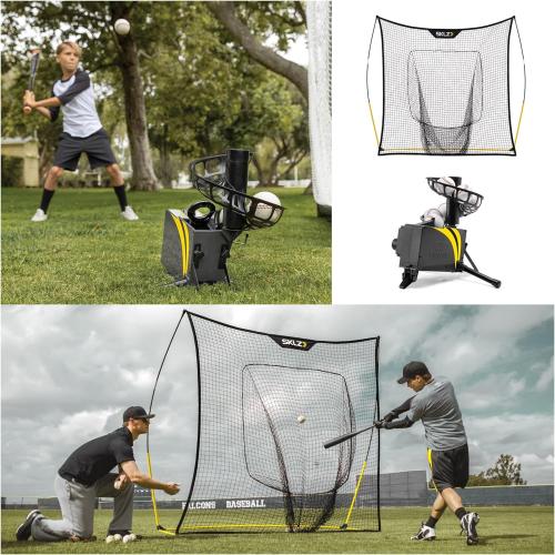 SKLZ Catapult Soft Toss Pitching Machine and Quickster Vault Net Bundle - Improve Your Batting and Fielding Skills with This Comprehensive Training Kit