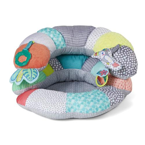 Infantino 2-in-1 Tummy Time & Seated Support, Baby Floor Seat for Tummy Time & Early Sitting, Soft, Supportive, Engaging Toys, Toucan
