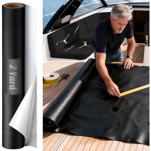 Self-Adhesive Marine Vinyl Faux Leather: Meneng 2 Yard Roll Heavy Duty Boat Seat Vinyl - Waterproof & Scratch-Resistant for Marine Upholstery - Leather Repair Patch for Furniture Sofa Couch