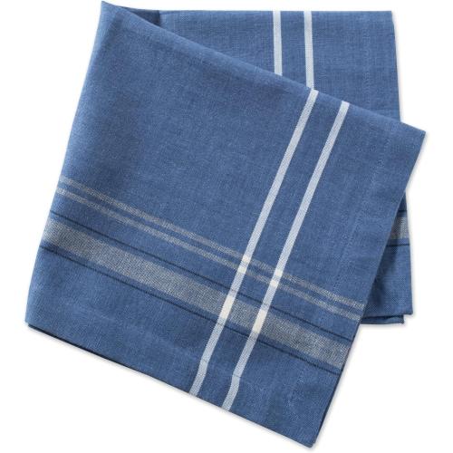 DII French Stripe Tabletop Collection Farmhouse Style Dining Table Linen Napkin Set, 20x20, Blue Chambray, 6 Piece