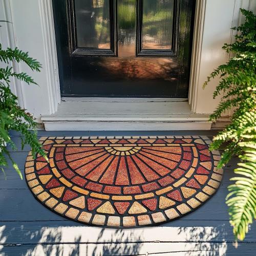 ubdyo Unique Design Door mat - Low Pile Front Doormat Outside Entrance for Efficient Dirt Trapping - All Weather Front Door Mat Indoor Entrance - Anti Slip Welcome Matt Outdoor - (36 x 24, Red)