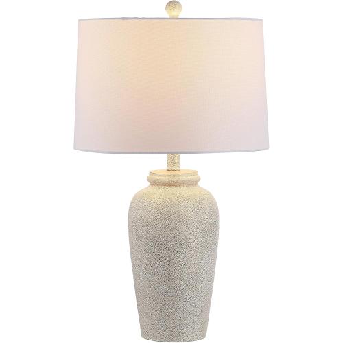 SAFAVIEH Lighting Collection Sabrin Modern Cream 26-inch Bedroom Living Room Home Office Desk Nightstand Table Lamp (LED Bulb Included)