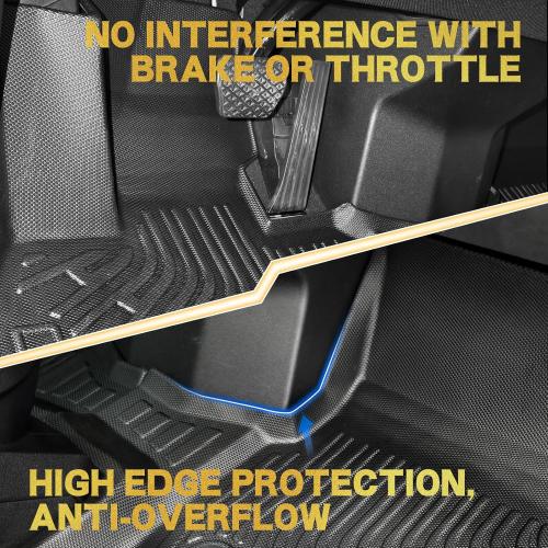 Pleoos® Floor Mats for Rogue 2014 2015 2016 2017 2018 2019 2020(Not Fit 7 Seat/Sport/Select/Hybrid), All-Weather TPE Rubber Floor Liners, Automotive Accessories Front, 2nd Row & Trunk Mat