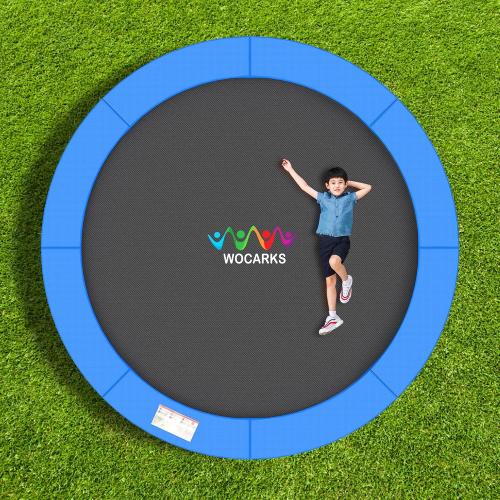 Blue and green up to 14ft Trampoline Pad, 10ft 12ft 14ft Trampoline Replacement Safety Pad, Waterproof and Tear-Resistant Safety Spring Cover Round Frame Pad