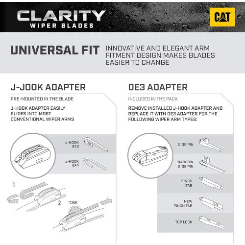 CAT Clarity Wiper Blades (1-Pack), Premium Performance Direct OEM Replacement, Universal Fit Front Windshield Wiper Blades, Durable Streak-Free Spotless Silent Easy Installation - 24