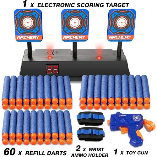 Color Blue KKONES Electric Scoring Auto Reset Shooting Digital Target for Nerf Guns Shooting Target
