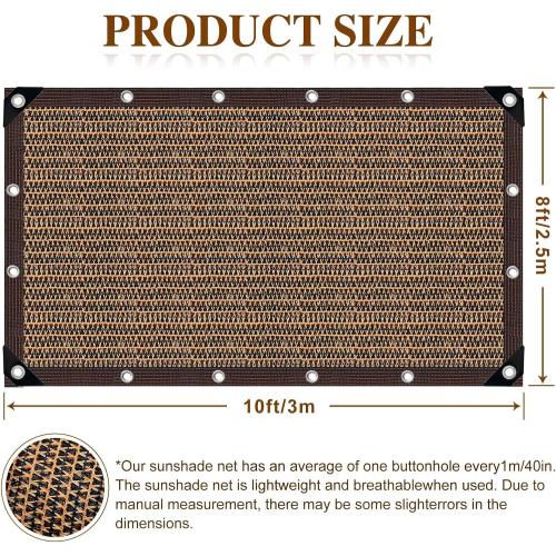 Shade Cloth for Garden,80% Mesh Tarp with Grommets Shade Cloth for Greenhouse,Patio,Vegetables,Plants Cover and Chicken Coops,Coffee Shade Net for Outdoor Garden