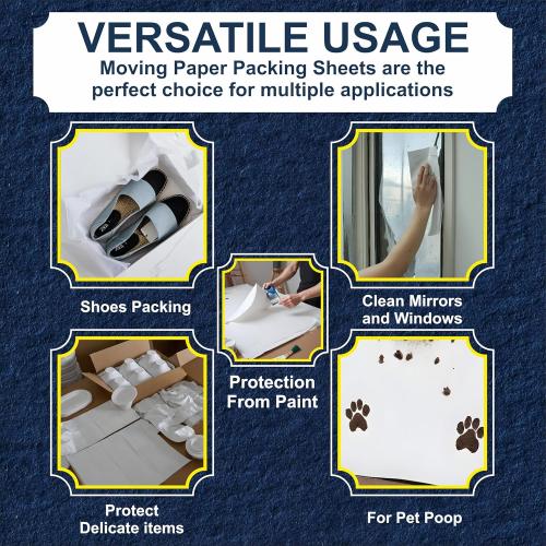 Purple Papers White Bulk Packing Paper | 320 sheets | 27 x 17 | 10 lb | Sheets for Moving - Newsprint Paper - Must Have in Your Moving Supplies | Newsprint Papers | Packaging Paper