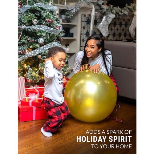 Inflatable Oversized Ornaments Jumbo Christmas Balls 15 18 25 or 30 inches Holiday Decorations Indoor Outdoor