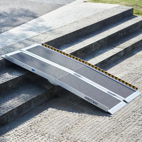 HABUTWAY 5ft Wheelchair Ramp, Portable Wheelchair Ramps for Home Steps, Double Non-Skid Ramps Hold Up to 800Lbs, Threshold Ramp for Home,Stairs, Curbs,Steps,Doorway